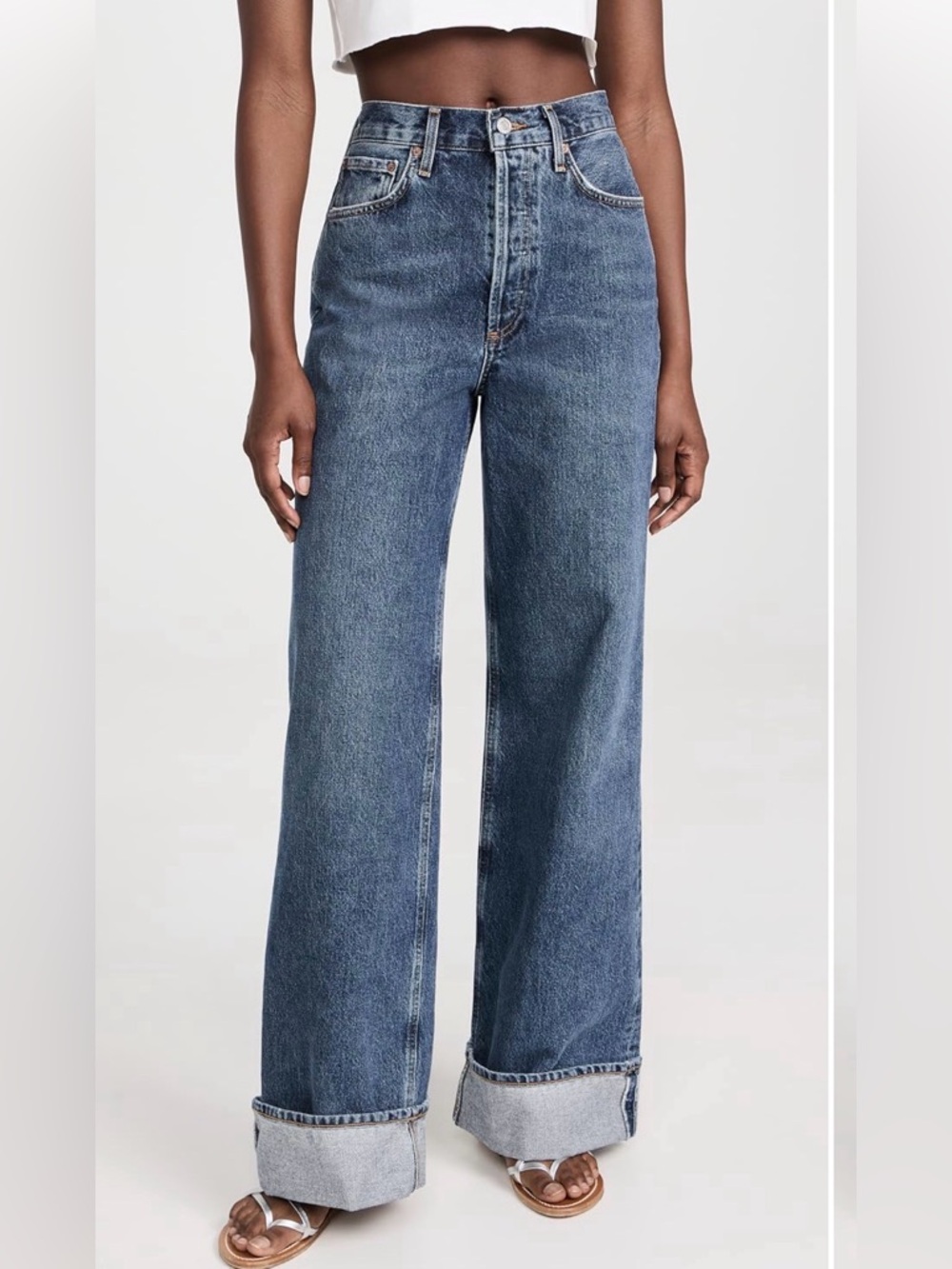Agolde Dame High-Rise Wide-Leg Jeans – control